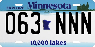 MN license plate 063NNN