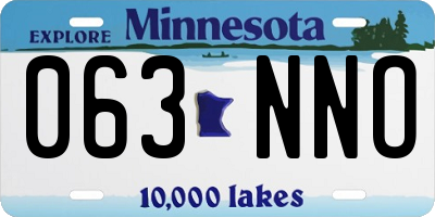 MN license plate 063NNO