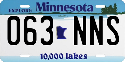 MN license plate 063NNS