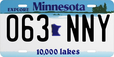 MN license plate 063NNY