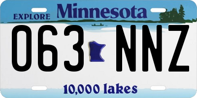 MN license plate 063NNZ