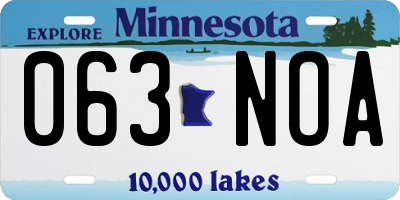 MN license plate 063NOA
