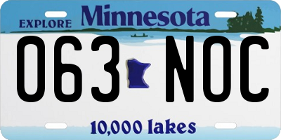 MN license plate 063NOC