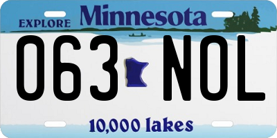 MN license plate 063NOL