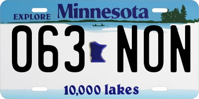 MN license plate 063NON