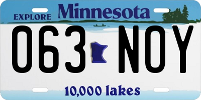 MN license plate 063NOY