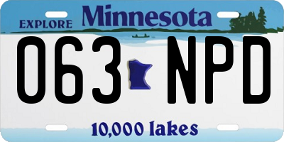 MN license plate 063NPD