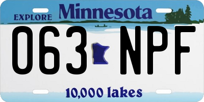 MN license plate 063NPF