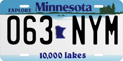 MN license plate 063NYM