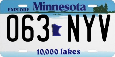 MN license plate 063NYV