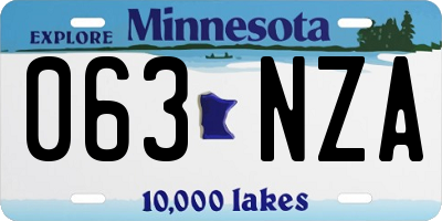 MN license plate 063NZA