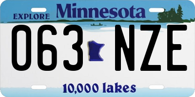 MN license plate 063NZE