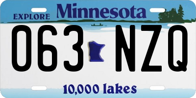MN license plate 063NZQ