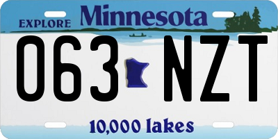 MN license plate 063NZT