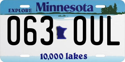 MN license plate 063OUL
