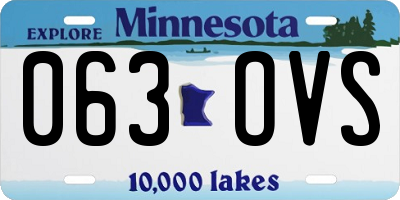 MN license plate 063OVS