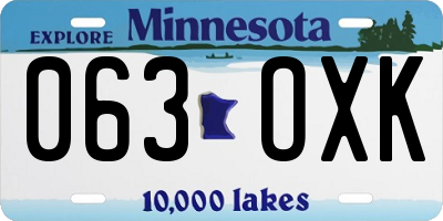 MN license plate 063OXK