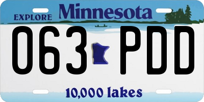 MN license plate 063PDD