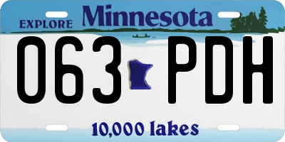MN license plate 063PDH