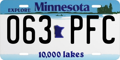 MN license plate 063PFC