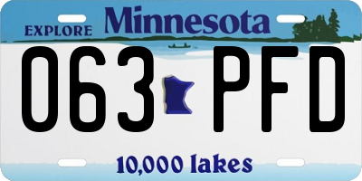 MN license plate 063PFD