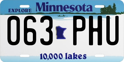 MN license plate 063PHU