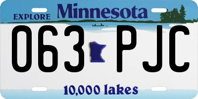 MN license plate 063PJC