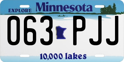 MN license plate 063PJJ