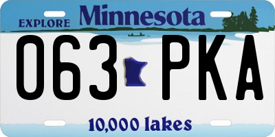 MN license plate 063PKA