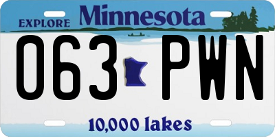 MN license plate 063PWN