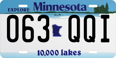 MN license plate 063QQI