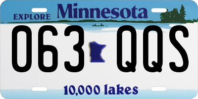 MN license plate 063QQS