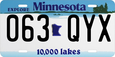 MN license plate 063QYX
