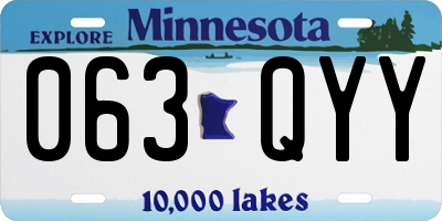 MN license plate 063QYY