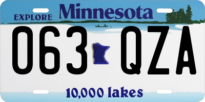 MN license plate 063QZA