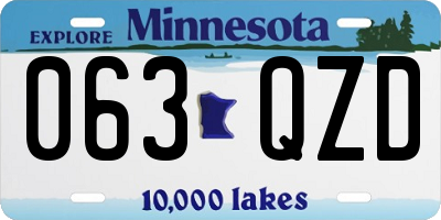 MN license plate 063QZD
