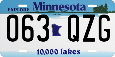 MN license plate 063QZG