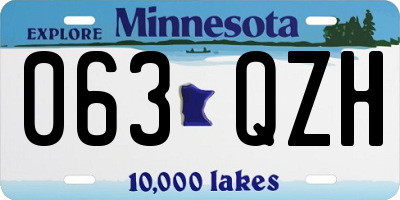 MN license plate 063QZH