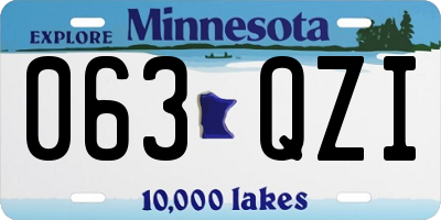 MN license plate 063QZI