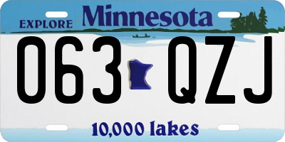 MN license plate 063QZJ