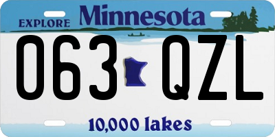 MN license plate 063QZL