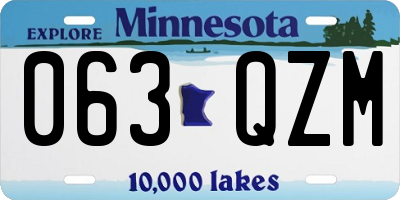 MN license plate 063QZM