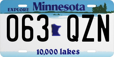 MN license plate 063QZN