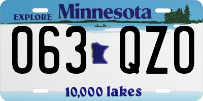 MN license plate 063QZO