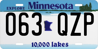 MN license plate 063QZP
