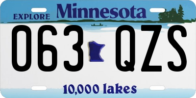 MN license plate 063QZS