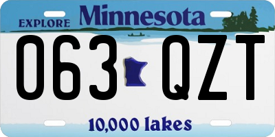 MN license plate 063QZT