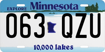 MN license plate 063QZU