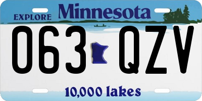 MN license plate 063QZV