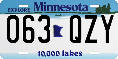 MN license plate 063QZY